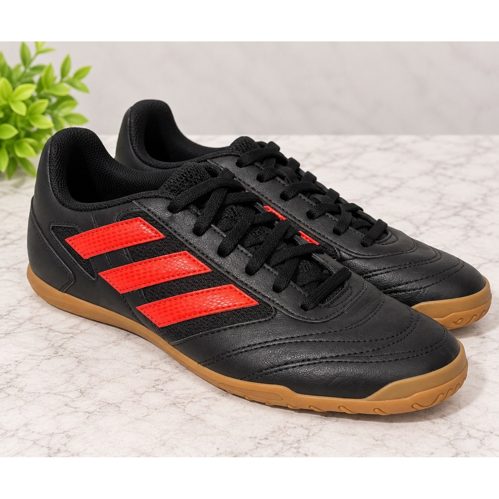 Adidas Super Sala 2 Indoor Soccer Shoes Black Solar Red Athletic Sports Mens 8.5